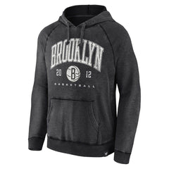 Heather Charcoal Brooklyn Nets Foul Trouble Snow Wash Raglan Pullover Hoodie | NBA