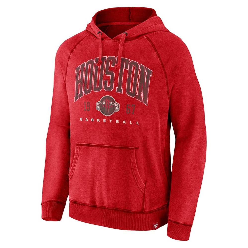 Heather Red Houston Rockets Foul Trouble Snow Wash Raglan Pullover Hoodie sale | NBA