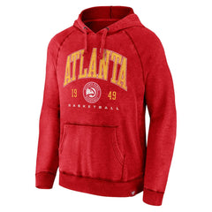 Heather Red Atlanta Hawks Foul Trouble Snow Wash Raglan Pullover Hoodie | NBA
