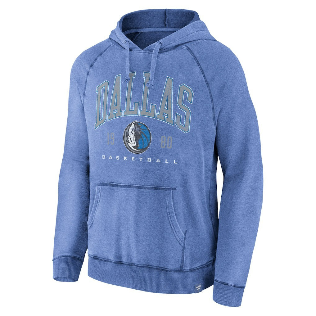 Heather Blue Dallas Mavericks Foul Trouble Snow Wash Raglan Pullover Hoodie sale | NBA