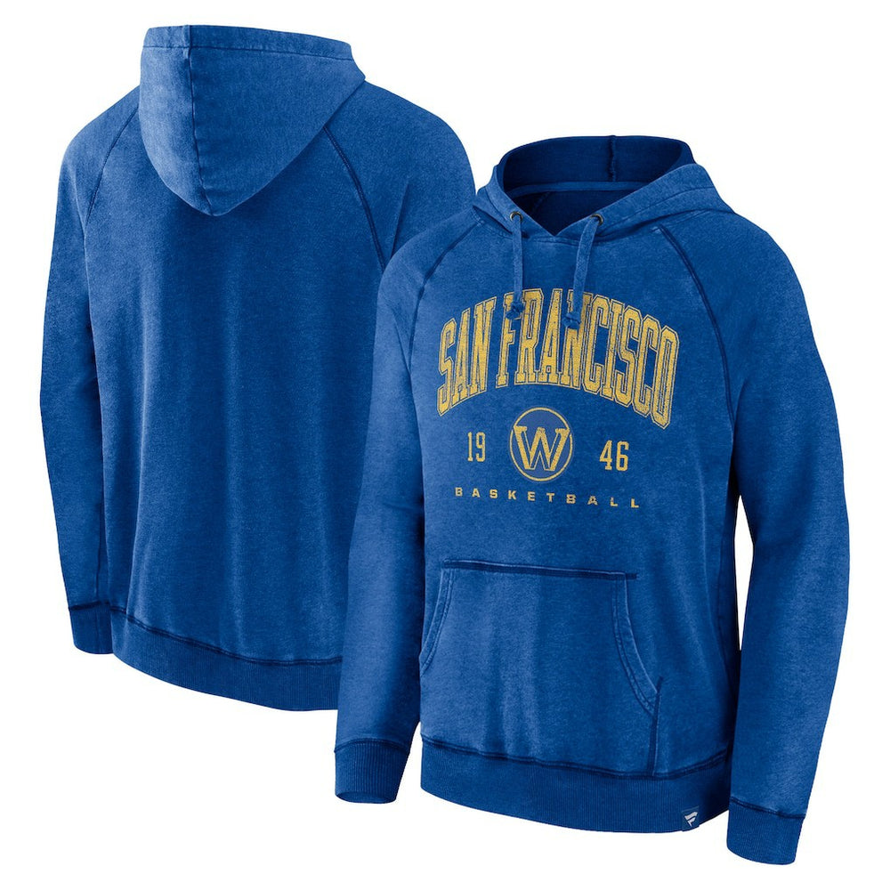 Heather Royal Golden State Warriors Foul Trouble Snow Wash Raglan Pullover Hoodie sale | NBA