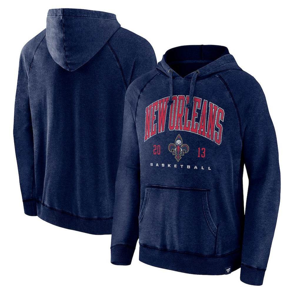 Heather Navy New Orleans Pelicans Foul Trouble Snow Wash Raglan Pullover Hoodie | NBA
