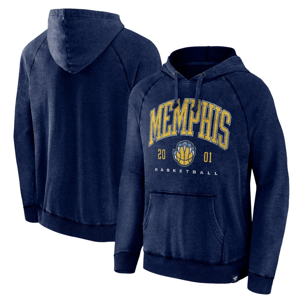 Heather Navy Memphis Grizzlies Foul Trouble Snow Wash Raglan Pullover Hoodie | NBA