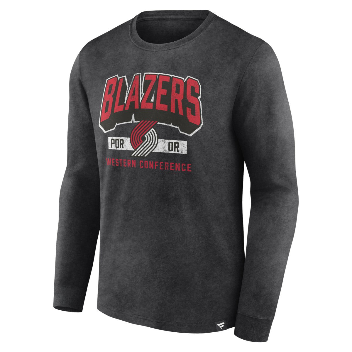Heather Charcoal Portland Trail Blazers Front Court Press Snow Wash Long Sleeve T-Shirt | NBA