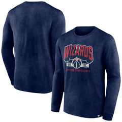 Heather Navy Washington Wizards Front Court Press Snow Wash Long Sleeve T-Shirt | NBA
