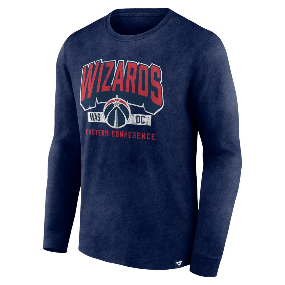 Heather Navy Washington Wizards Front Court Press Snow Wash Long Sleeve T-Shirt | NBA