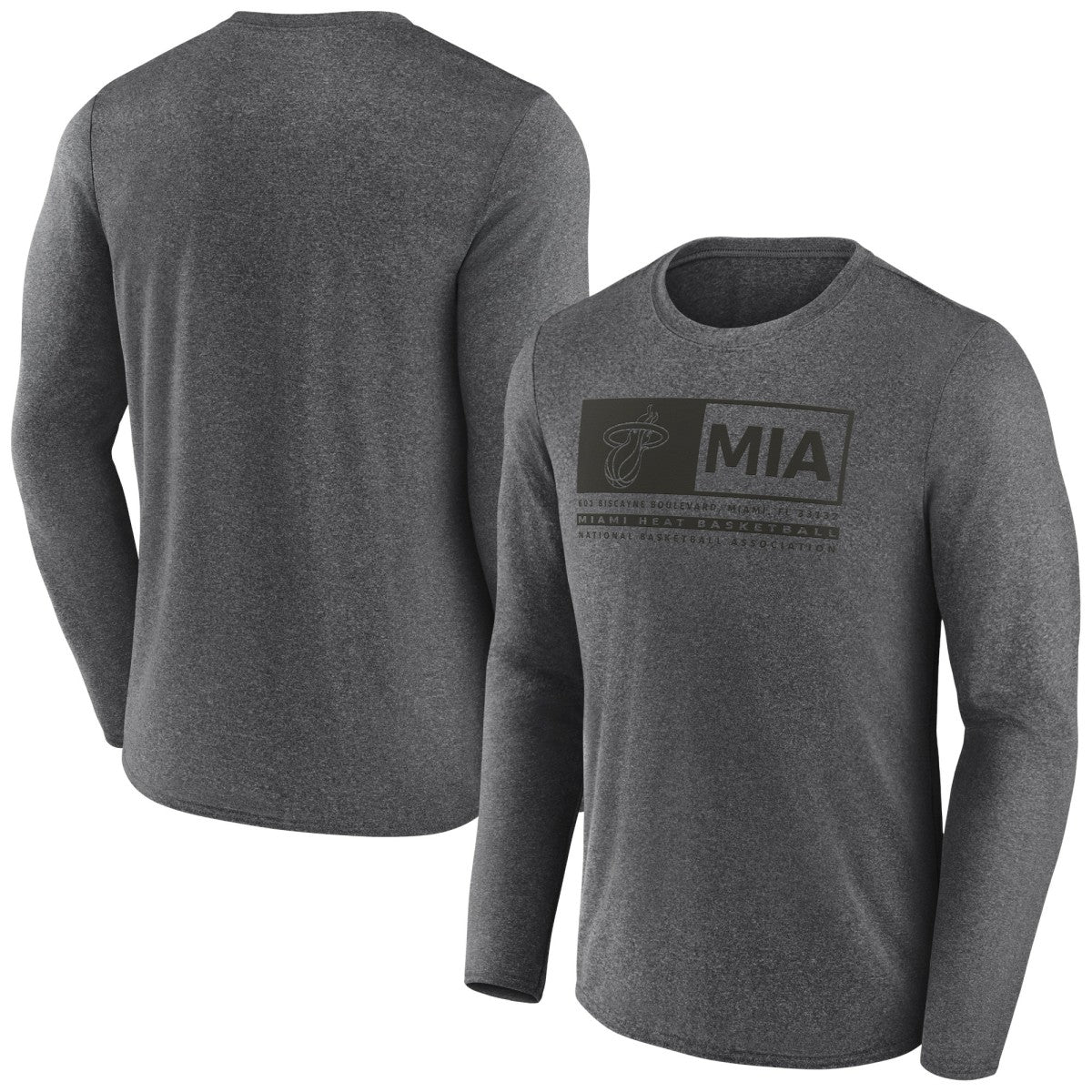 Heather Charcoal Miami Heat Three-Point Play T-Shirt | NBA