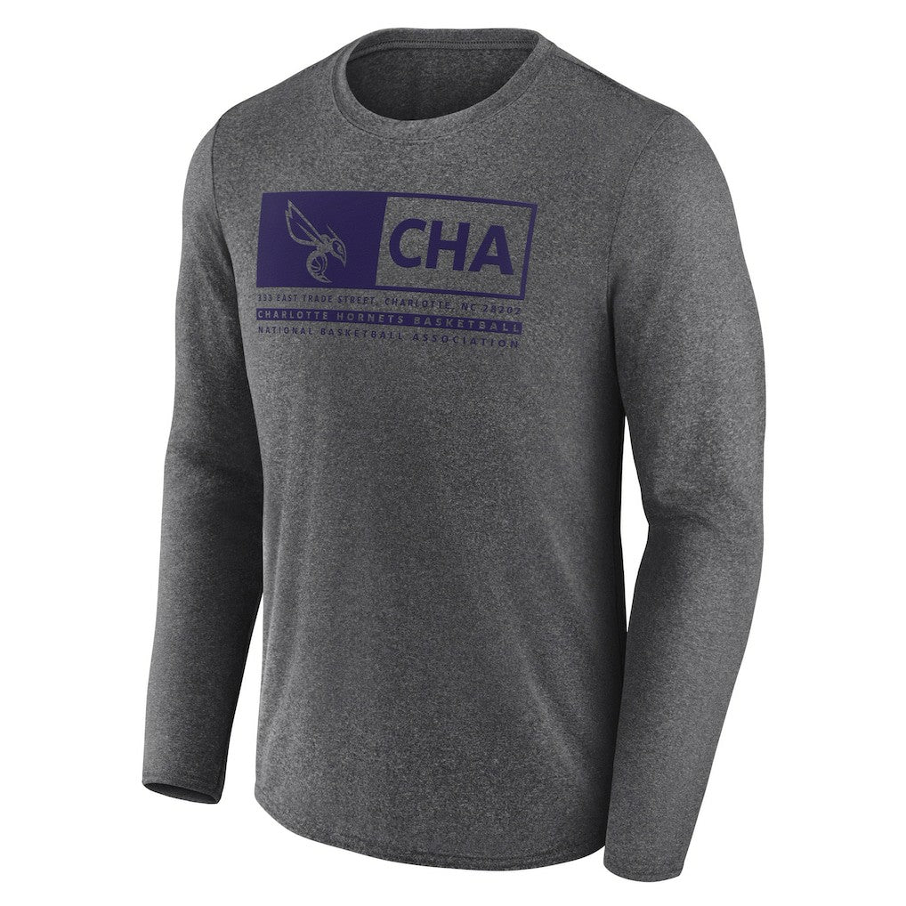 Heather Charcoal Charlotte Hornets Three-Point Play T-Shirt | NBA