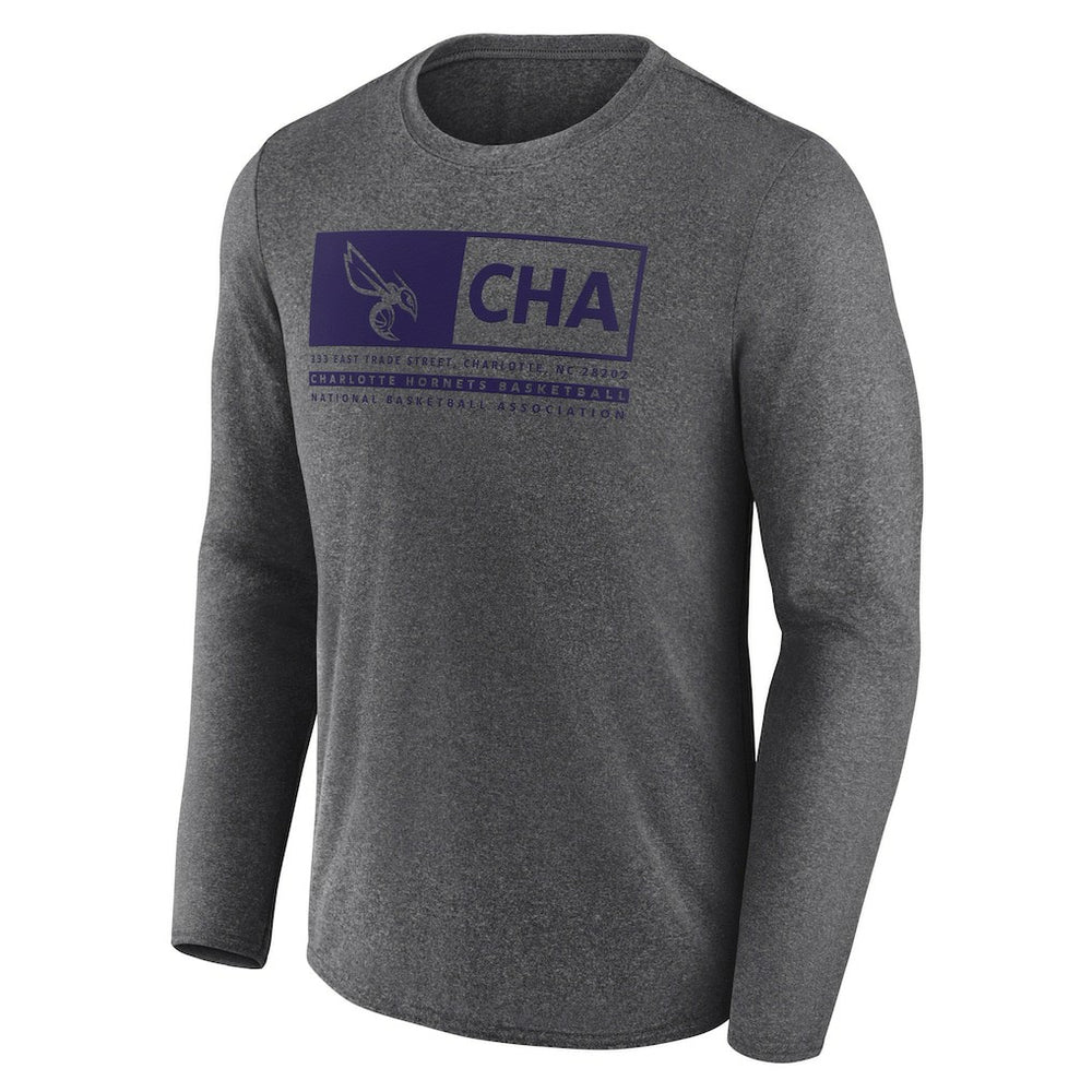 Heather Charcoal Charlotte Hornets Three-Point Play T-Shirt | NBA