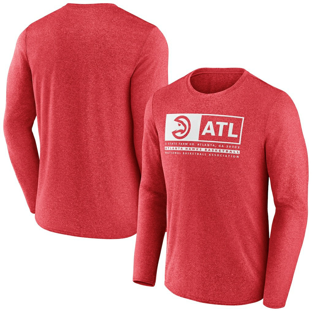 Heather Red Atlanta Hawks Three-Point Play T-Shirt | NBA