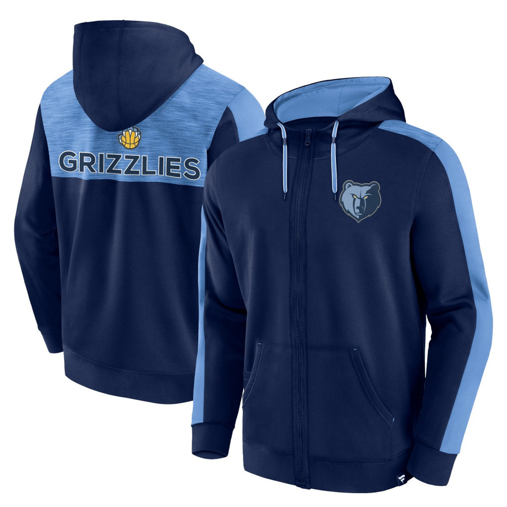 Navy Memphis Grizzlies Rainbow Shot Full-Zip Hoodie | NBA