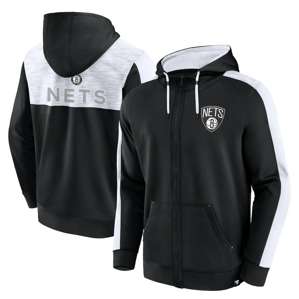 Black Brooklyn Nets Rainbow Shot Full-Zip Hoodie | NBA