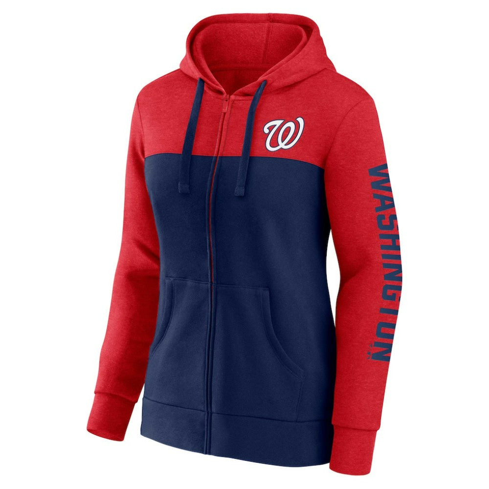 Washington Nationals Fanatics Women's City Ties Hoodie Full-Zip Sweatshirt - MLB Hoodies
