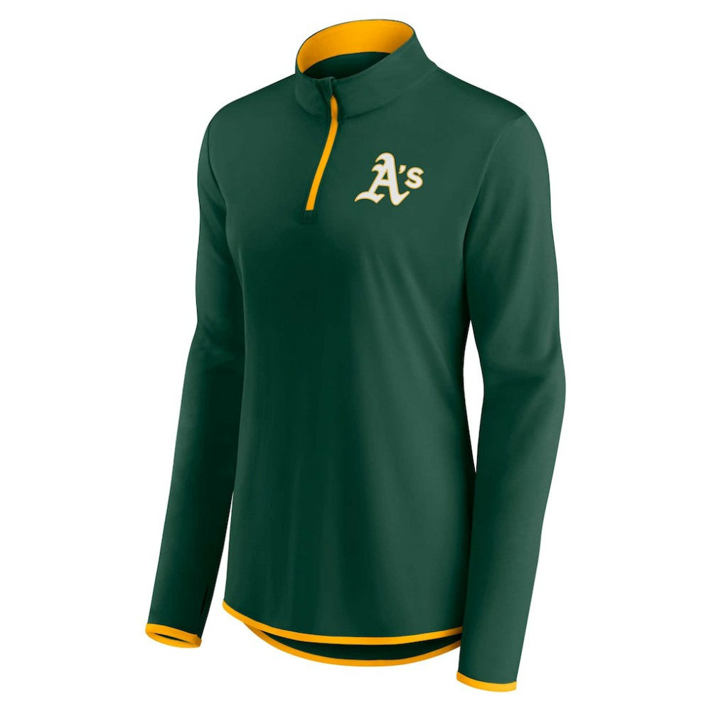 Athletics Fanatics Women's Corner Quarter-Zip Top - MLB Tops