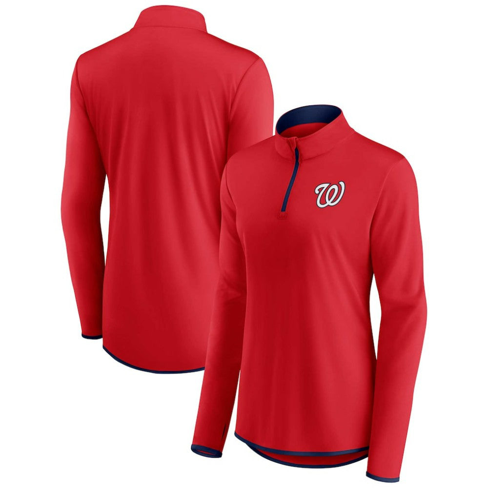 Washington Nationals Fanatics Women's Corner Quarter-Zip Top - MLB Tops