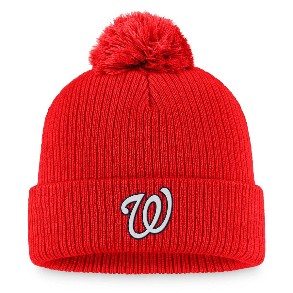 Washington Nationals Fanatics Women's Run The Bases Long Sleeve T-Shirt & Cuffed Knit Hat with Pom Combo Set - MLB Hats