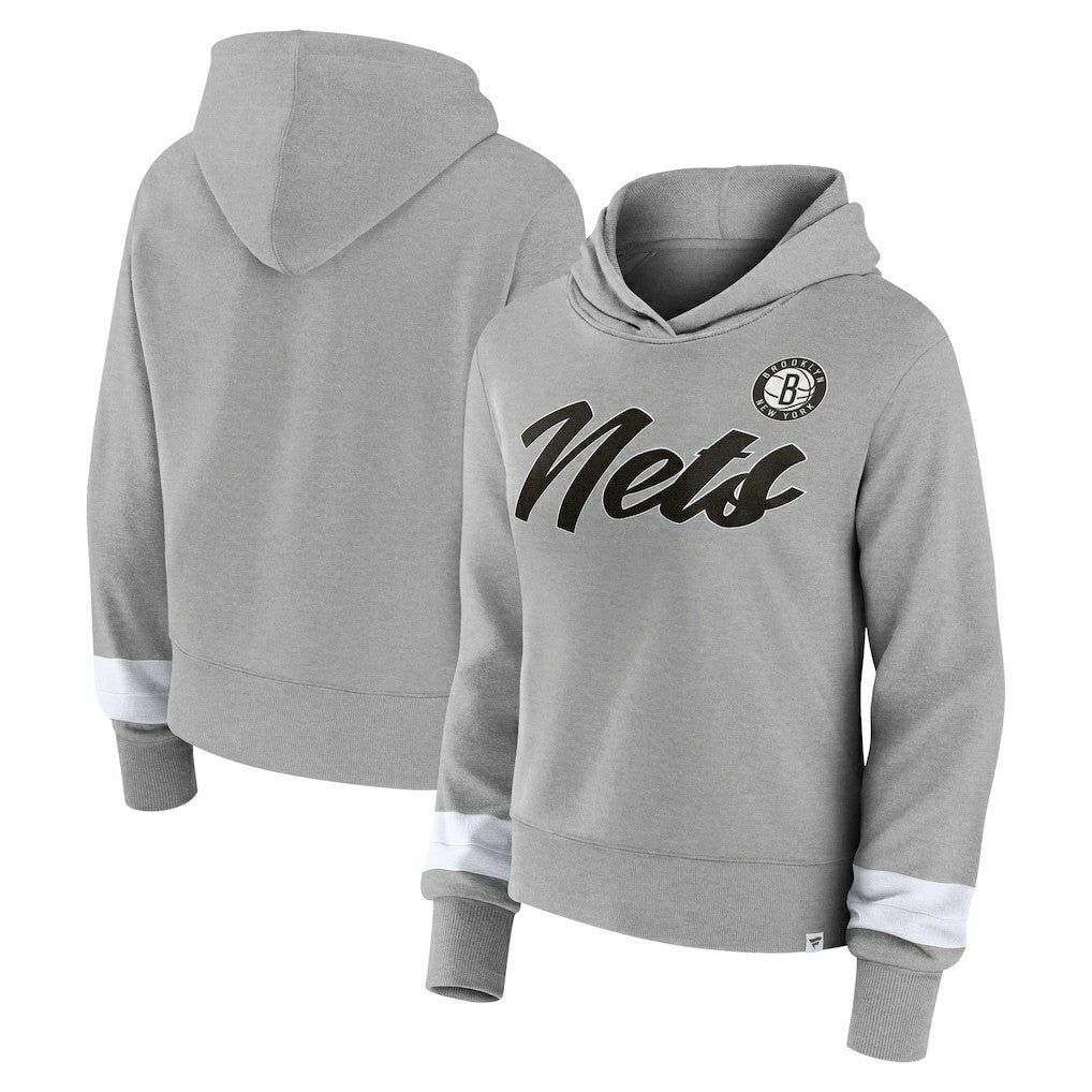 Heather Gray Brooklyn Nets Women's Halftime Pullover Hoodie | NBA