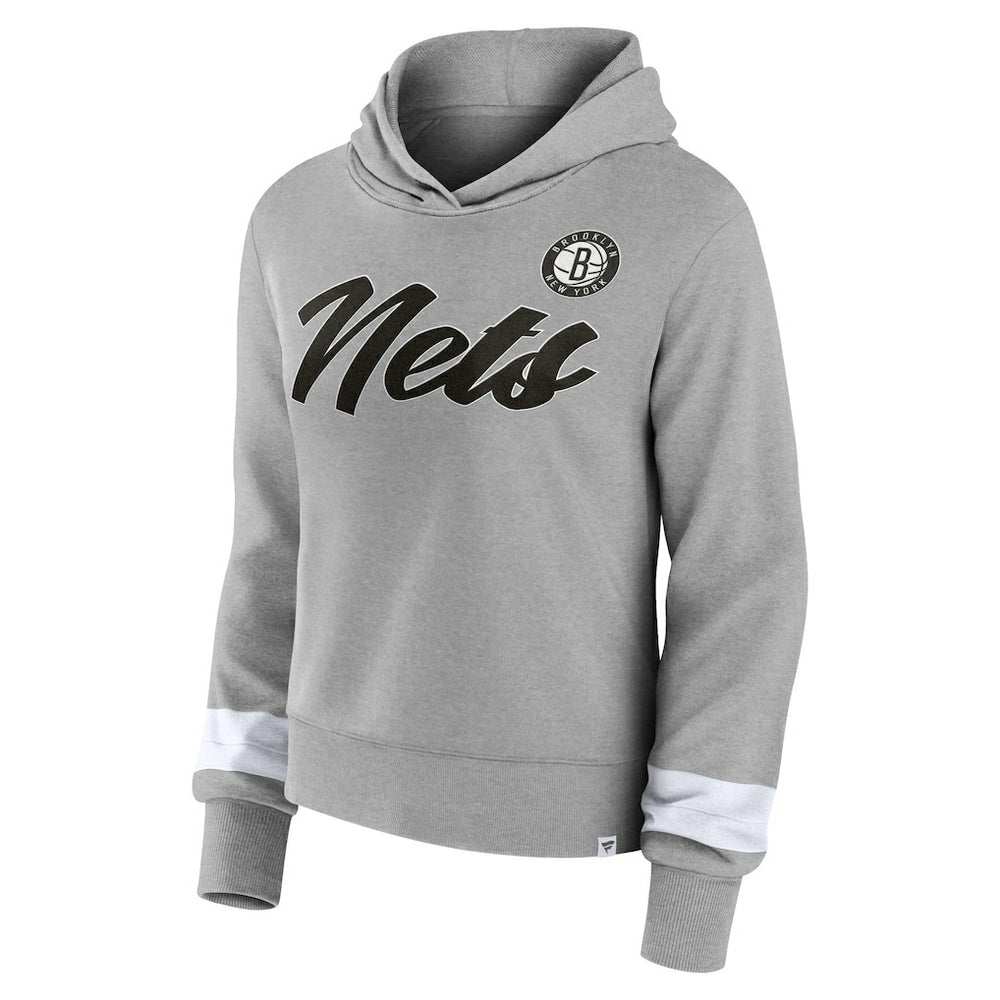 Heather Gray Brooklyn Nets Women's Halftime Pullover Hoodie | NBA