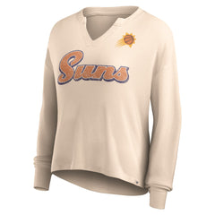 Tan Phoenix Suns Women's Go For It Long Sleeve Notch Neck T-Shirt | NBA