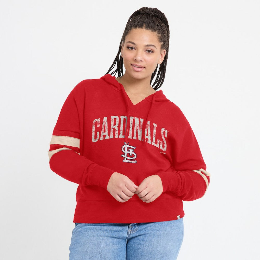 St. Louis Cardinals Fanatics Women's Bold Move Notch Neck High Hip Hoodie - MLB Hoodies