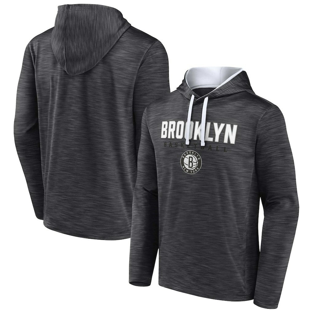 Heather Charcoal Brooklyn Nets Fast Break Pullover Hoodie | NBA