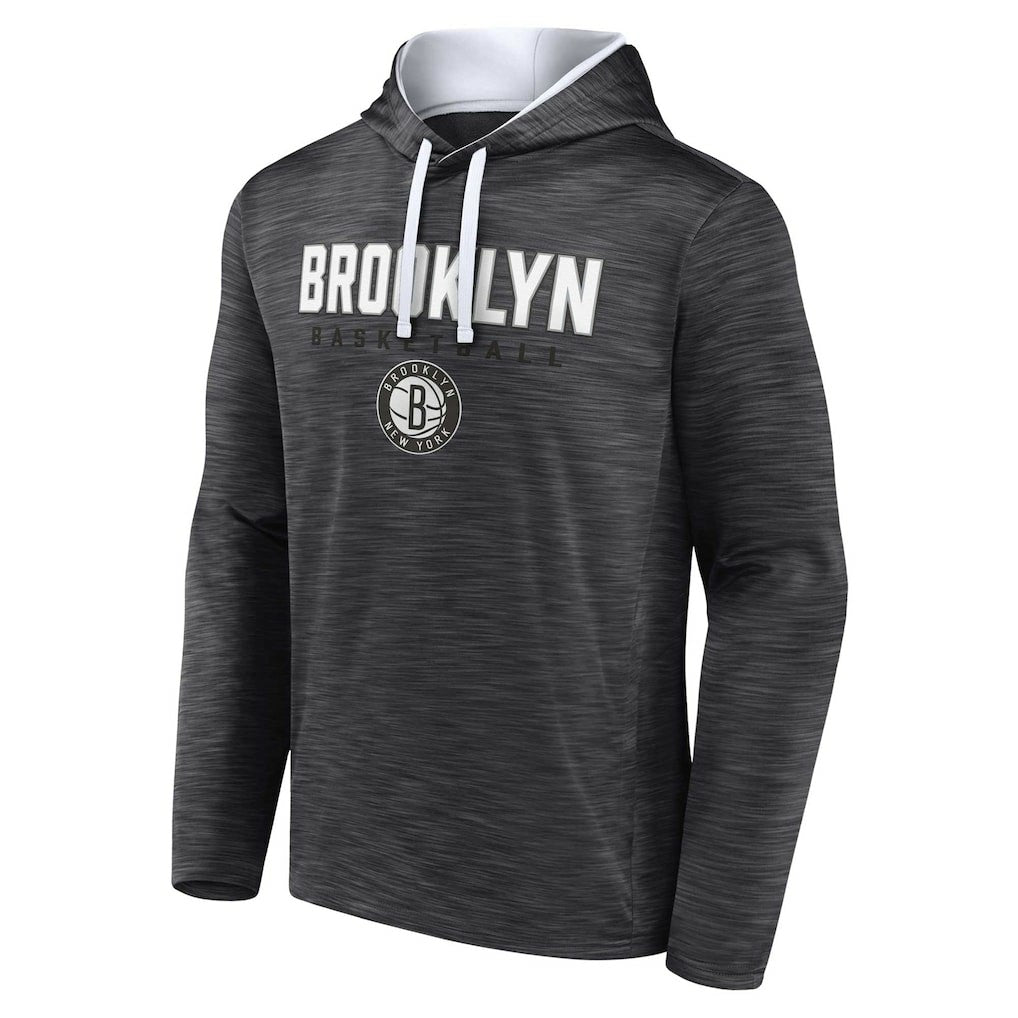 Heather Charcoal Brooklyn Nets Fast Break Pullover Hoodie | NBA