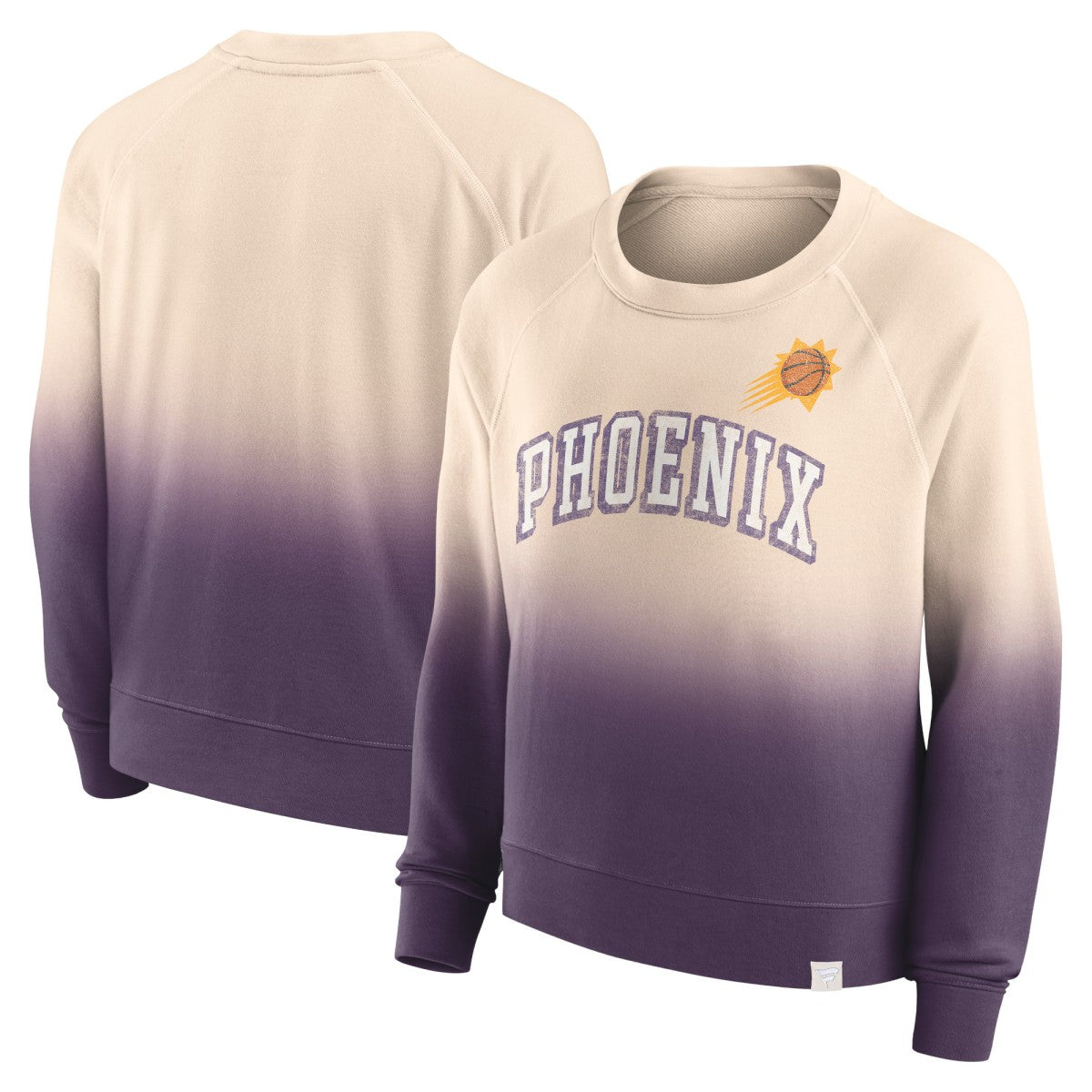 Tan/Purple Phoenix Suns Women's Lounge Arch Raglan Pullover Sweatshirt | NBA