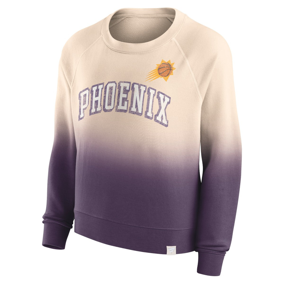 Tan/Purple Phoenix Suns Women's Lounge Arch Raglan Pullover Sweatshirt | NBA