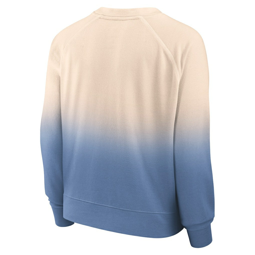 Tan/Royal Philadelphia 76ers Women's Lounge Arch Raglan Pullover Sweatshirt | NBA
