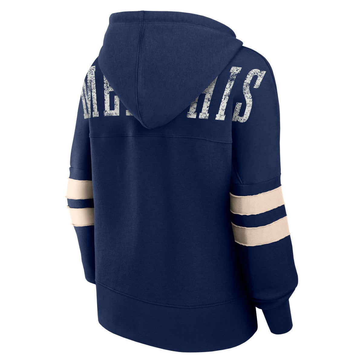 Navy Memphis Grizzlies Women's Bold Move Dolman V-Neck High Hip Hoodie | NBA