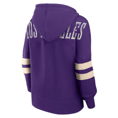 Purple Los Angeles Lakers Women's Bold Move Dolman V-Neck High Hip Hoodie | NBA