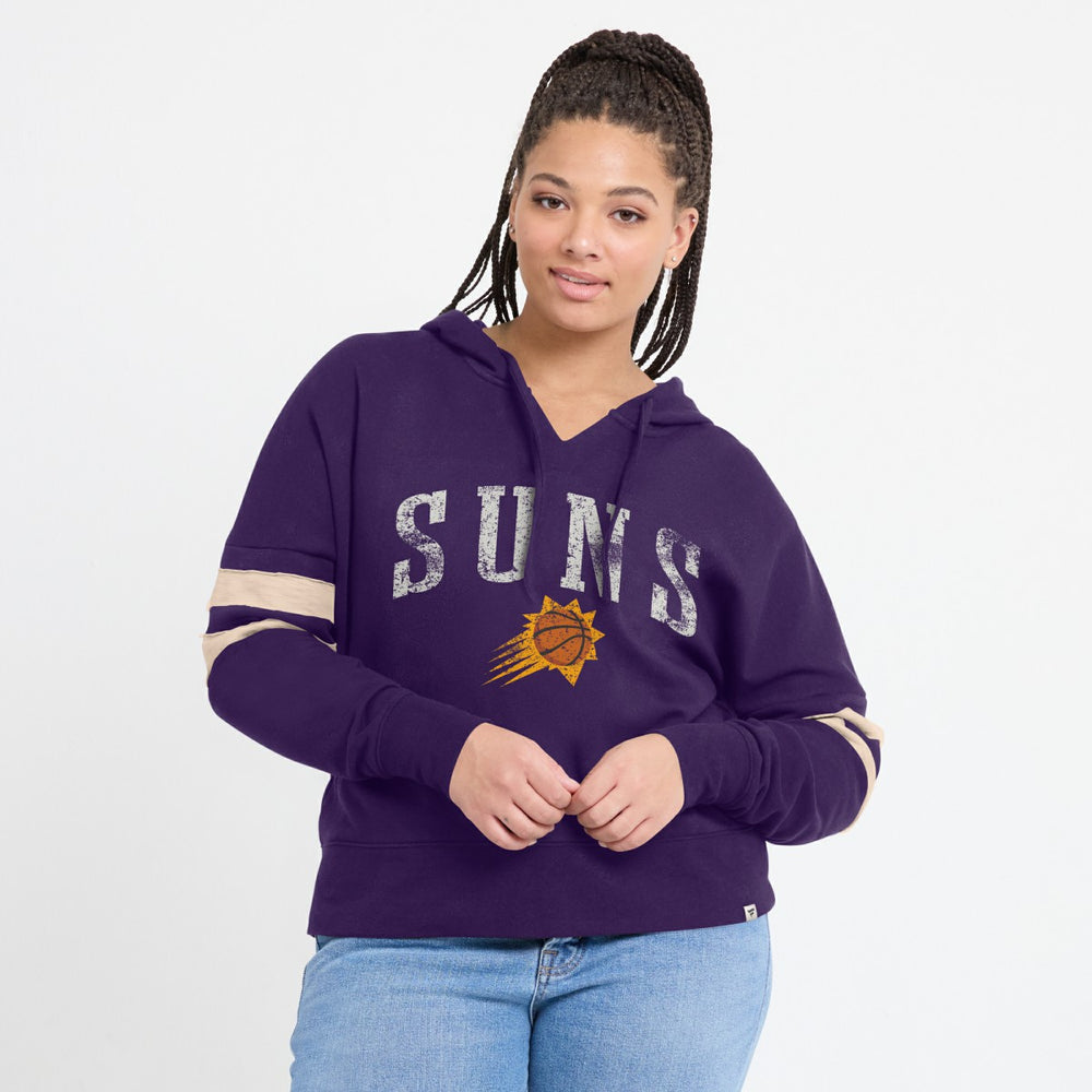 Purple Phoenix Suns Women's Bold Move Dolman V-Neck High Hip Hoodie | NBA