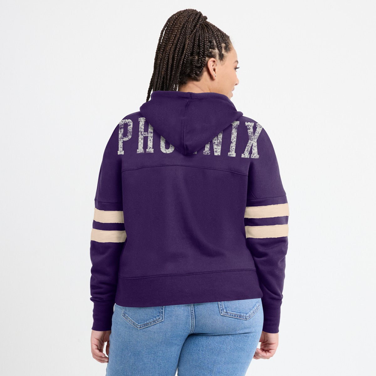 Purple Phoenix Suns Women's Bold Move Dolman V-Neck High Hip Hoodie | NBA