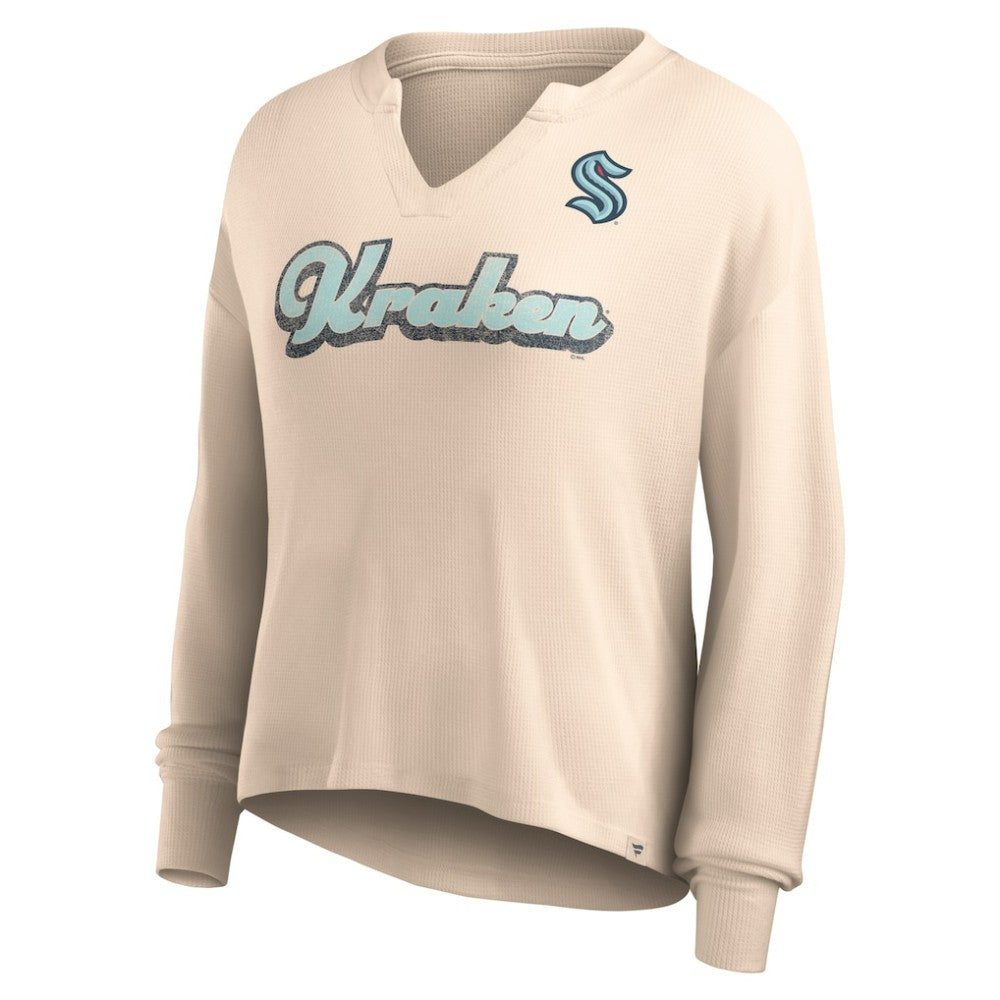 Seattle Kraken Fanatics Women's Go For It Notch Neck Waffle Knit Long Sleeve T-Shirt -  NHL T-shirts