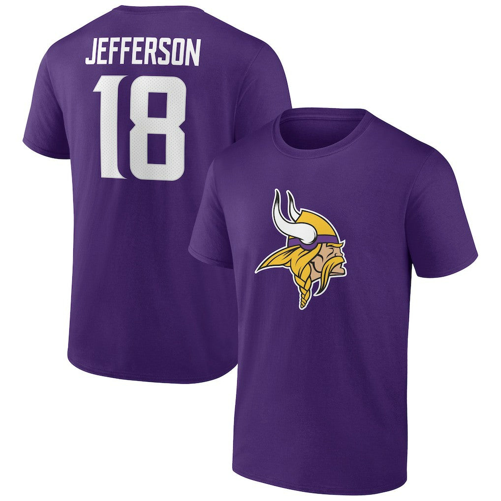Minnesota Vikings Justin Jefferson  Icon Player Name & Number T-Shirt | NFL US