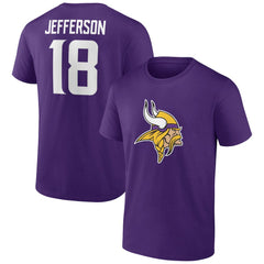 Minnesota Vikings Justin Jefferson  Icon Player Name & Number T-Shirt | NFL US