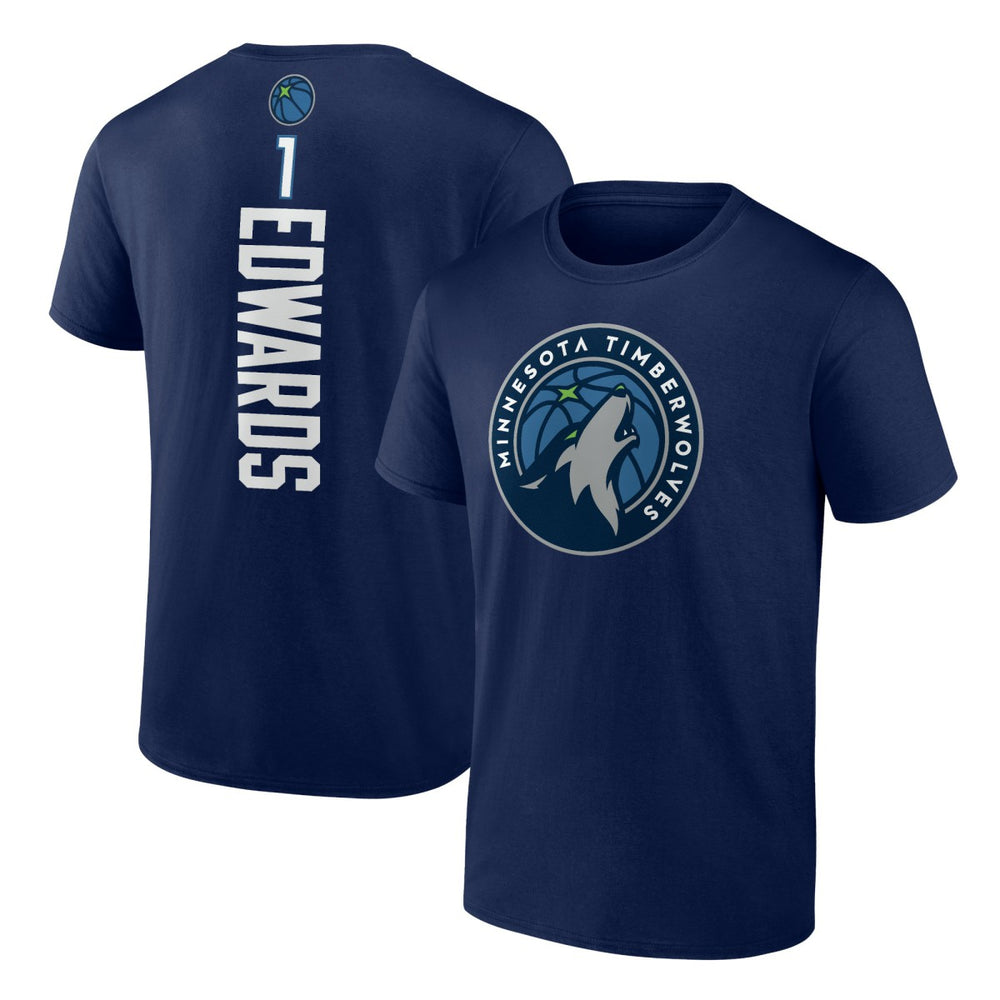 Navy Anthony Edwards Minnesota Timberwolves Playmaker Team Name & Number T-Shirt | NBA