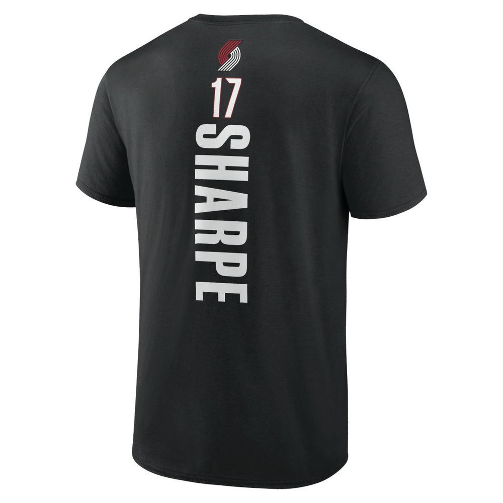 Black Shaedon Sharpe Portland Trail Blazers Playmaker Team Name & Number T-Shirt | NBA