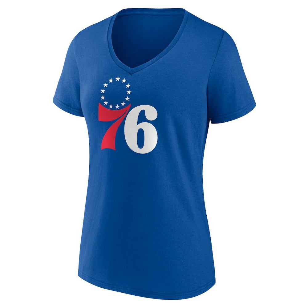 Royal Tyrese Maxey Philadelphia 76ers Women's Playmaker Team Name & Number V-Neck T-Shirt | NBA
