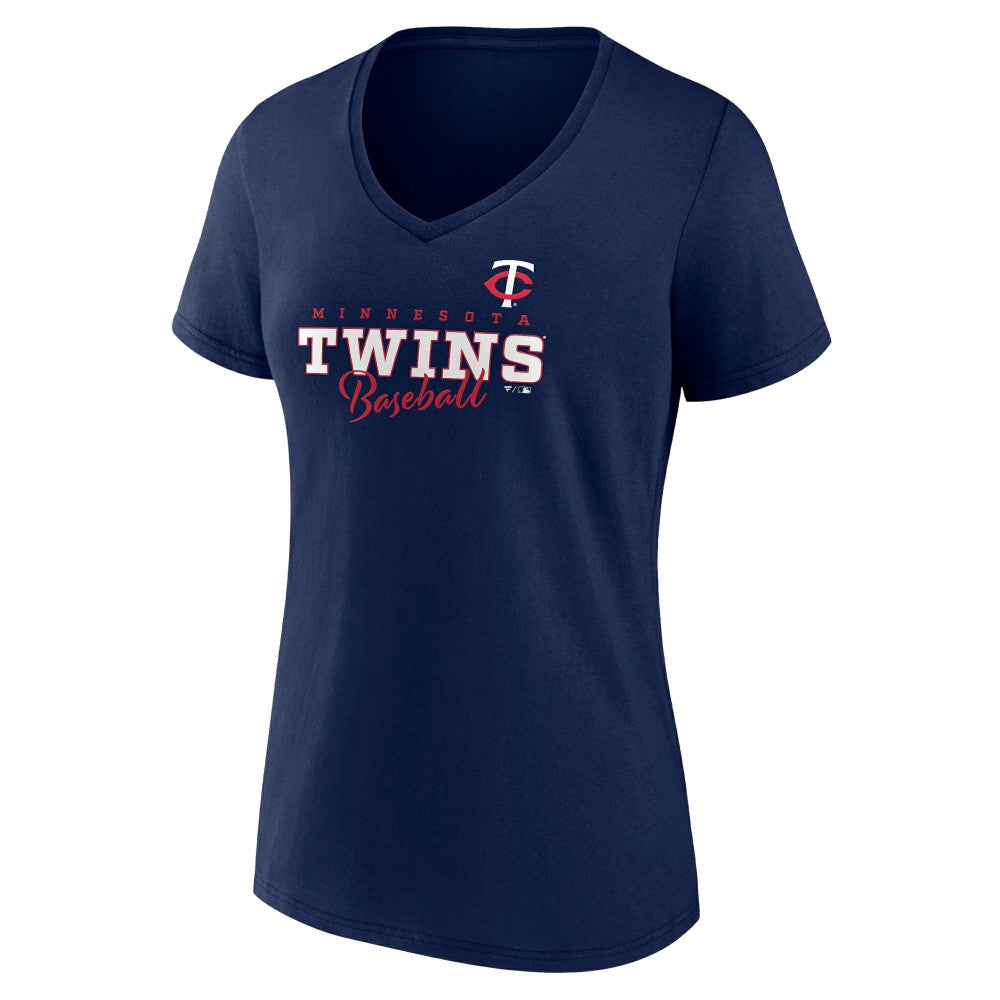 Minnesota Twins Women's Back In Business V-Neck T-Shirt - MLB T-shirts
