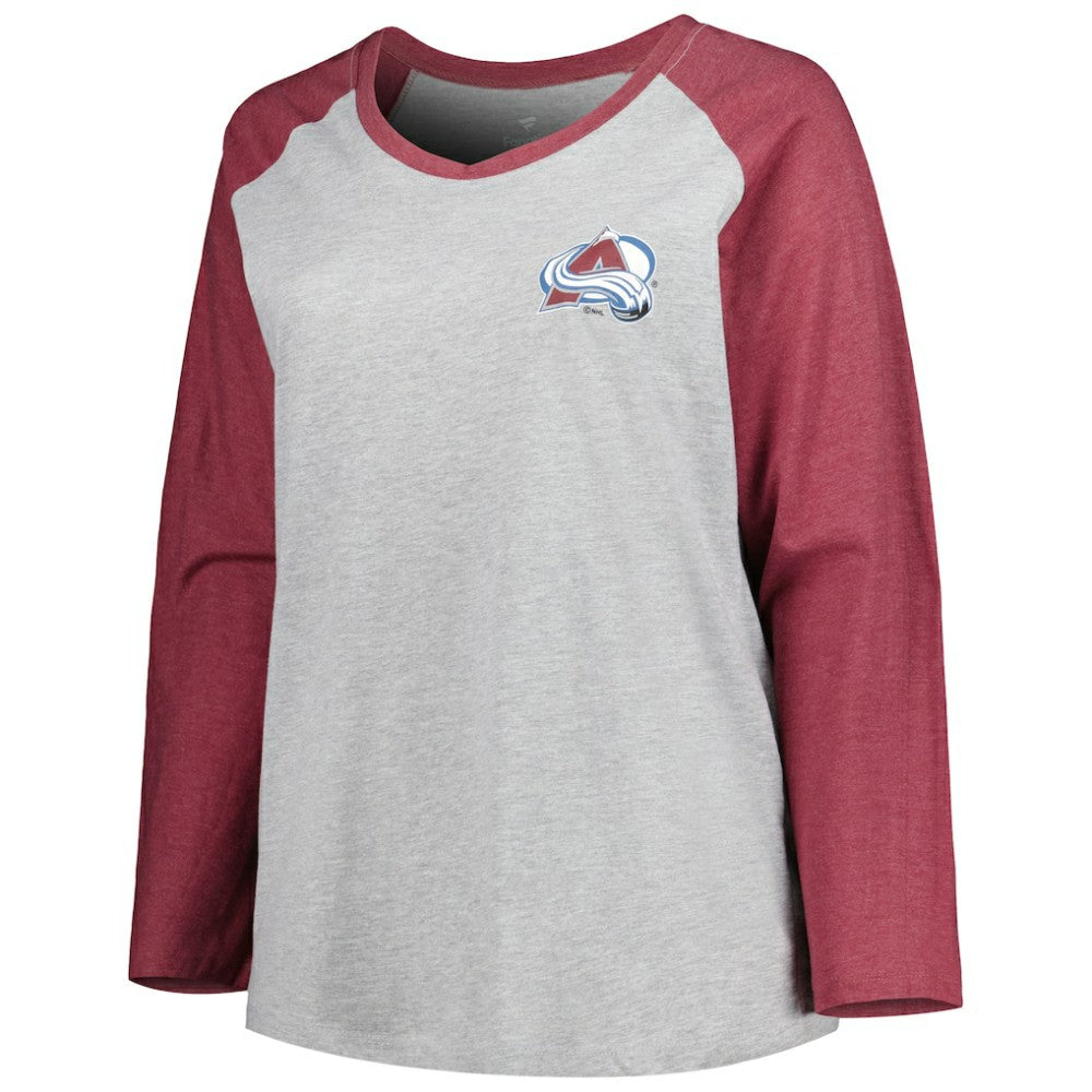 Nathan MacKinnon Colorado Avalanche Fanatics Women's Plus Size Name & Number Raglan Long Sleeve T-Shirt -  NHL T-shirts