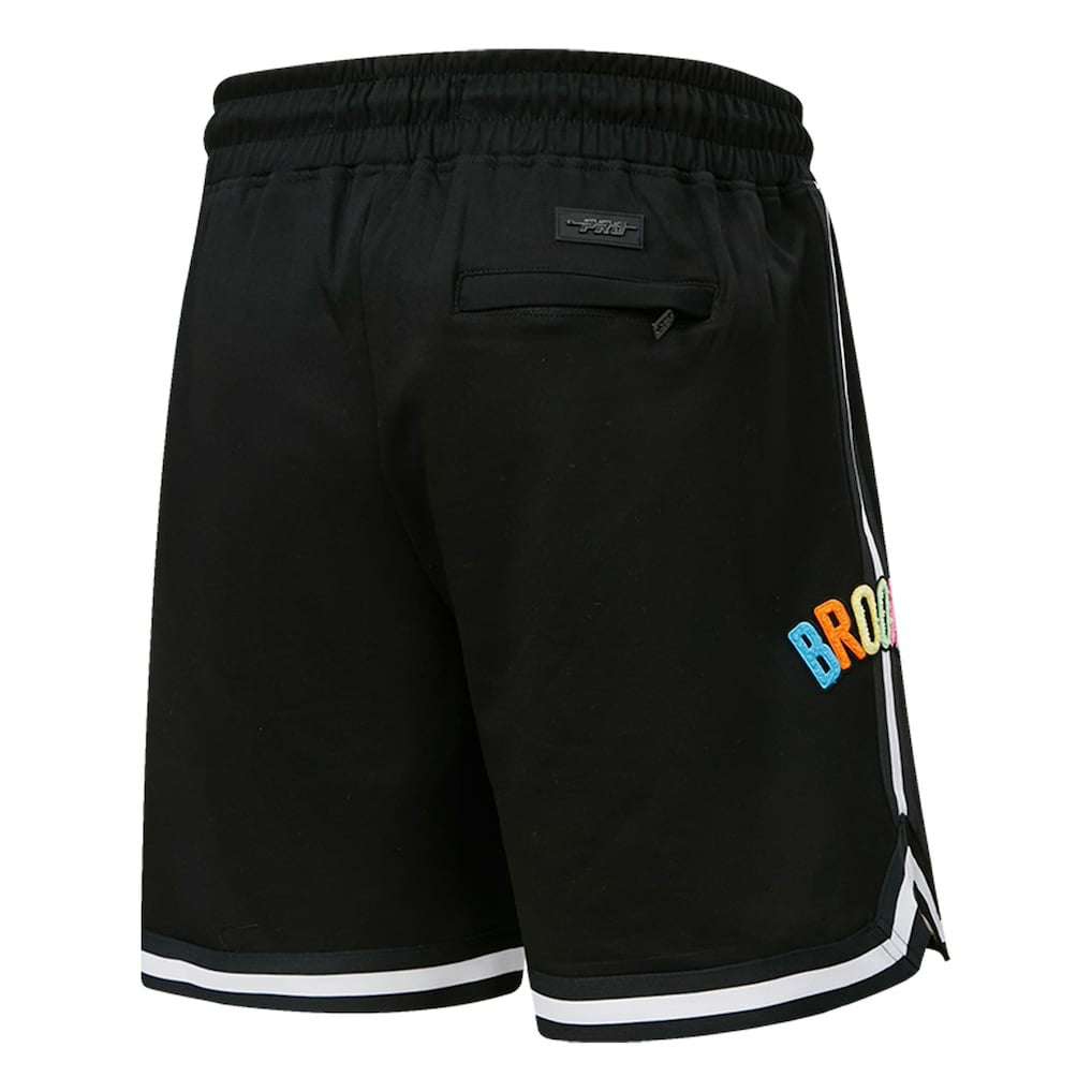 Black Brooklyn Nets Pro Standard Washed Neon Shorts | NBA