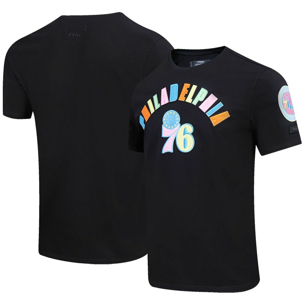 Black Philadelphia 76ers Pro Standard Washed Neon T-Shirt | NBA