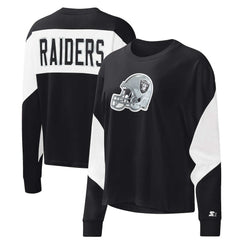 Las Vegas Raiders Starter Women's Insight Crop Tri-Blend Long Sleeve T-Shirt | NFL Sale