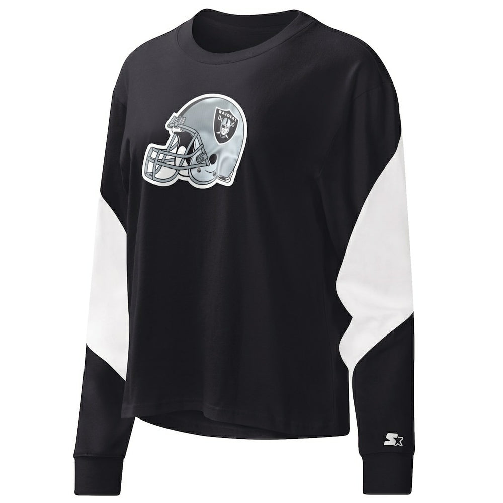 Las Vegas Raiders Starter Women's Insight Crop Tri-Blend Long Sleeve T-Shirt | NFL Sale