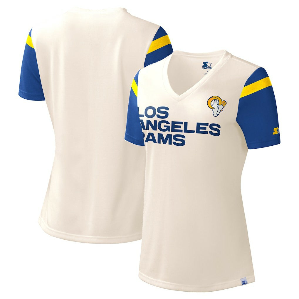 Los Angeles Rams Starter Women's Kick Start V-Neck T-Shirt | NFL New