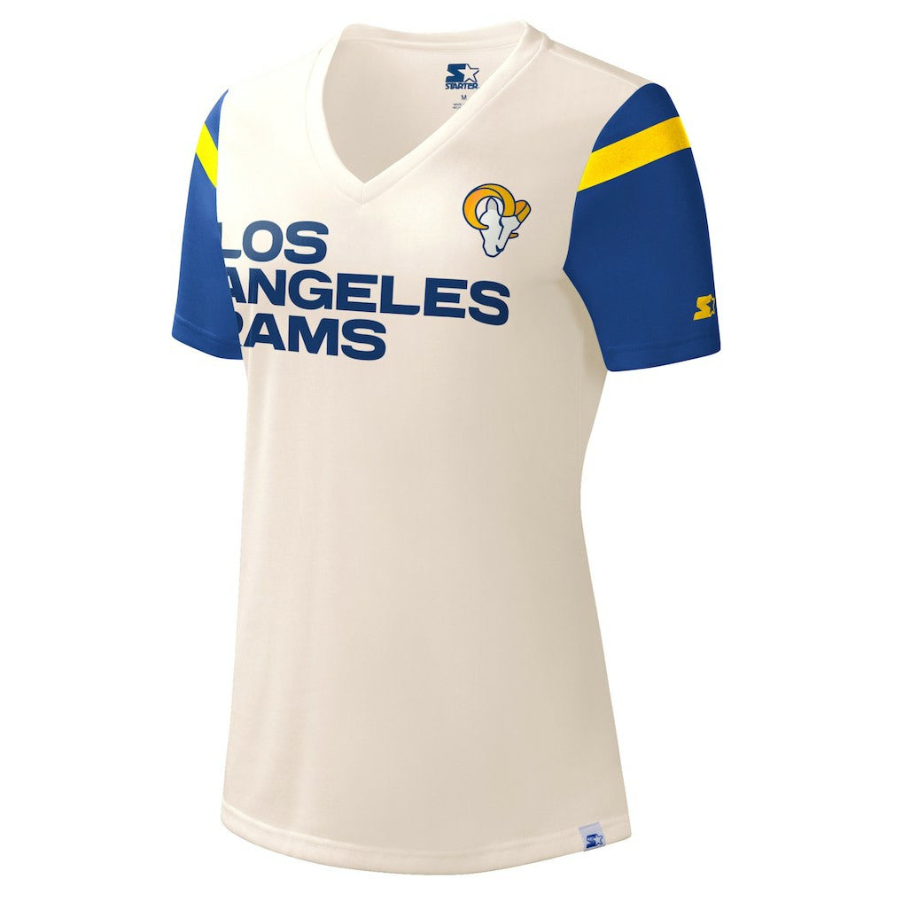 Los Angeles Rams Starter Women's Kick Start V-Neck T-Shirt | NFL New