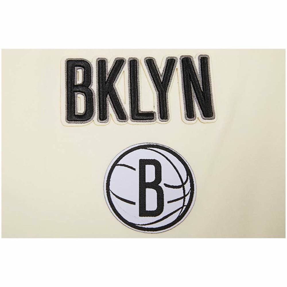 Cream Brooklyn Nets Pro Standard Women's Retro Classic Cropped Boxy T-Shirt | NBA