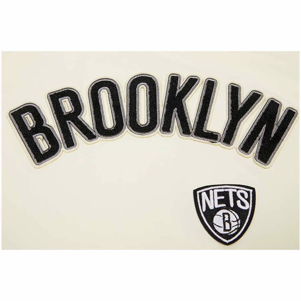 Cream Brooklyn Nets Pro Standard Women's Retro Classic Cropped Boxy T-Shirt | NBA