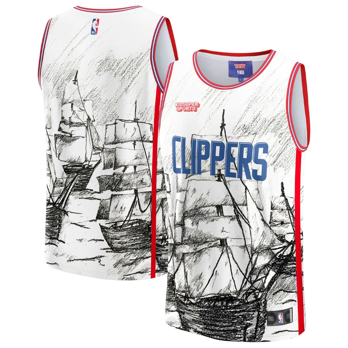 Gray LA Clippers NBA & KidSuper Studios Unisex Hometown Jersey | NBA